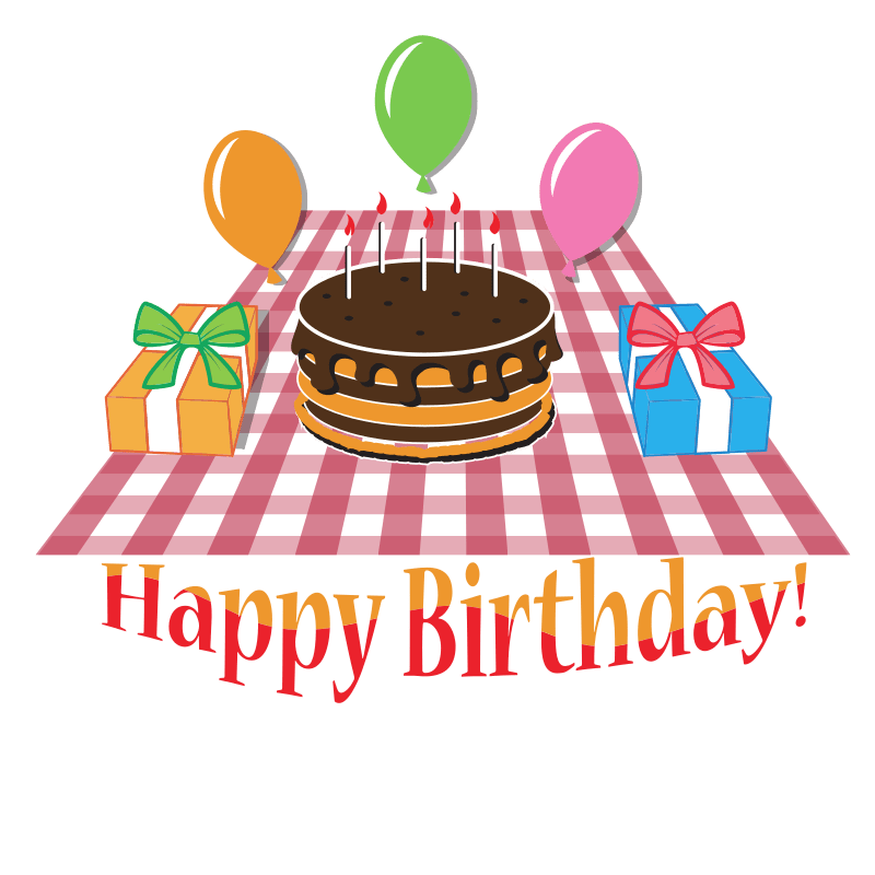Happy birthday with chocolate cake Openclipart