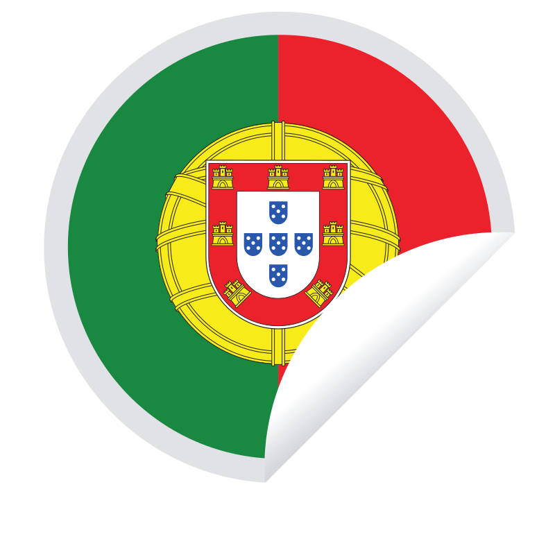 Portuguese flag on a peeling sticker - Openclipart