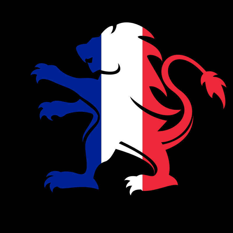 French lion flag emblem Openclipart