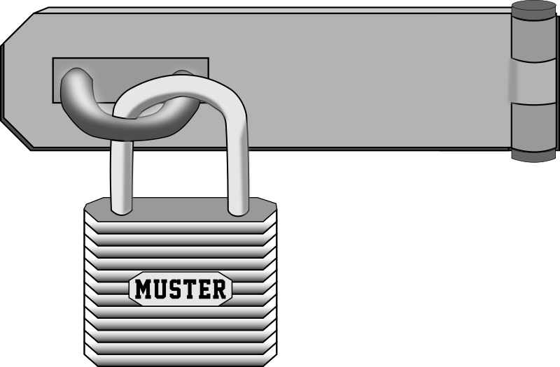 Padlock on Hasp Openclipart