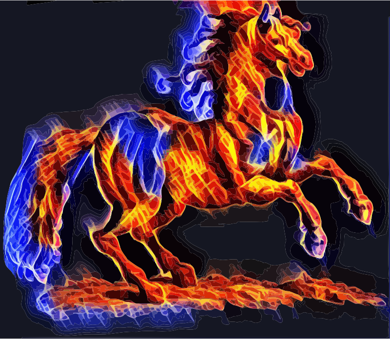 Blue Fire Horse