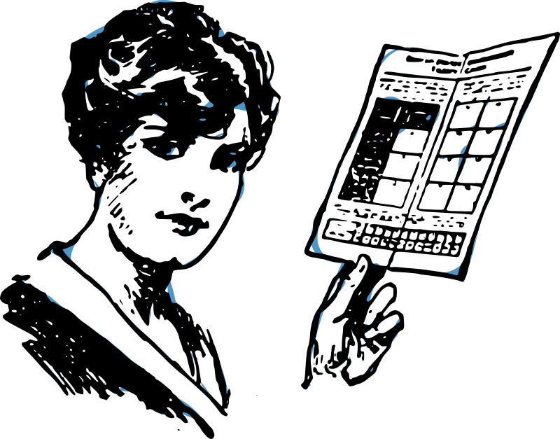 Lady Holding a Schedule Openclipart