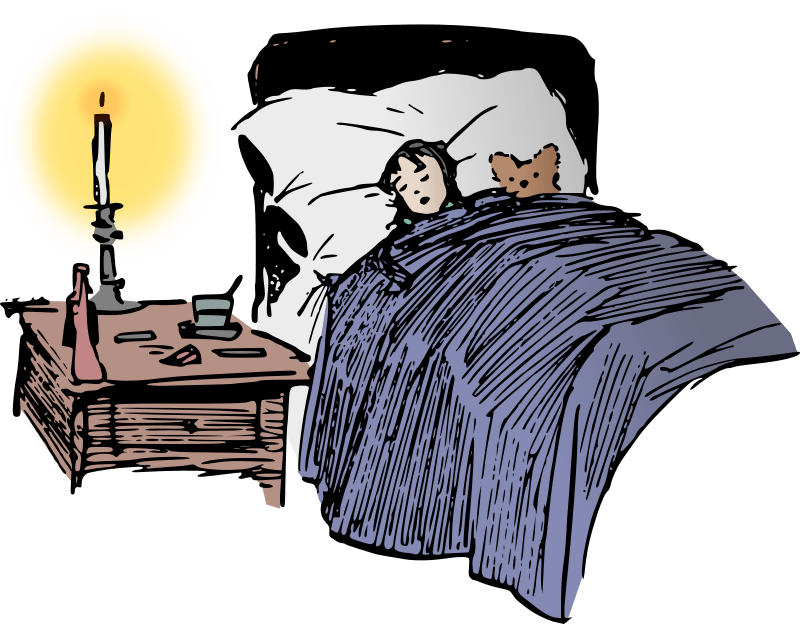 Girl in Bed Colour Remix Openclipart