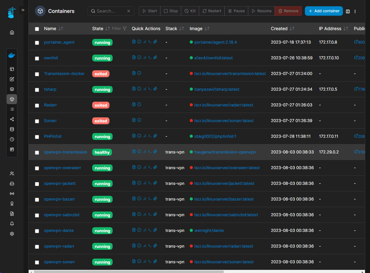 TransmissionOpenVPN 컨테이너의 편리한 설정, 다른 서비스들을 VPN과 함께 나누어 쓰는 방법!