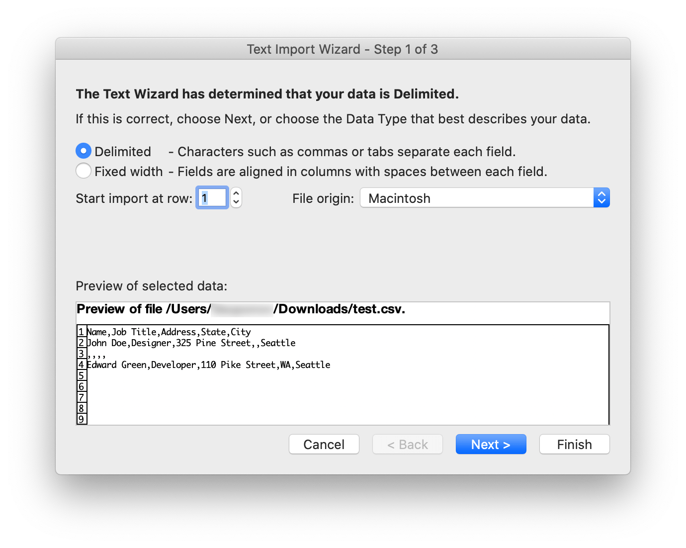 Open CSV File in Excel