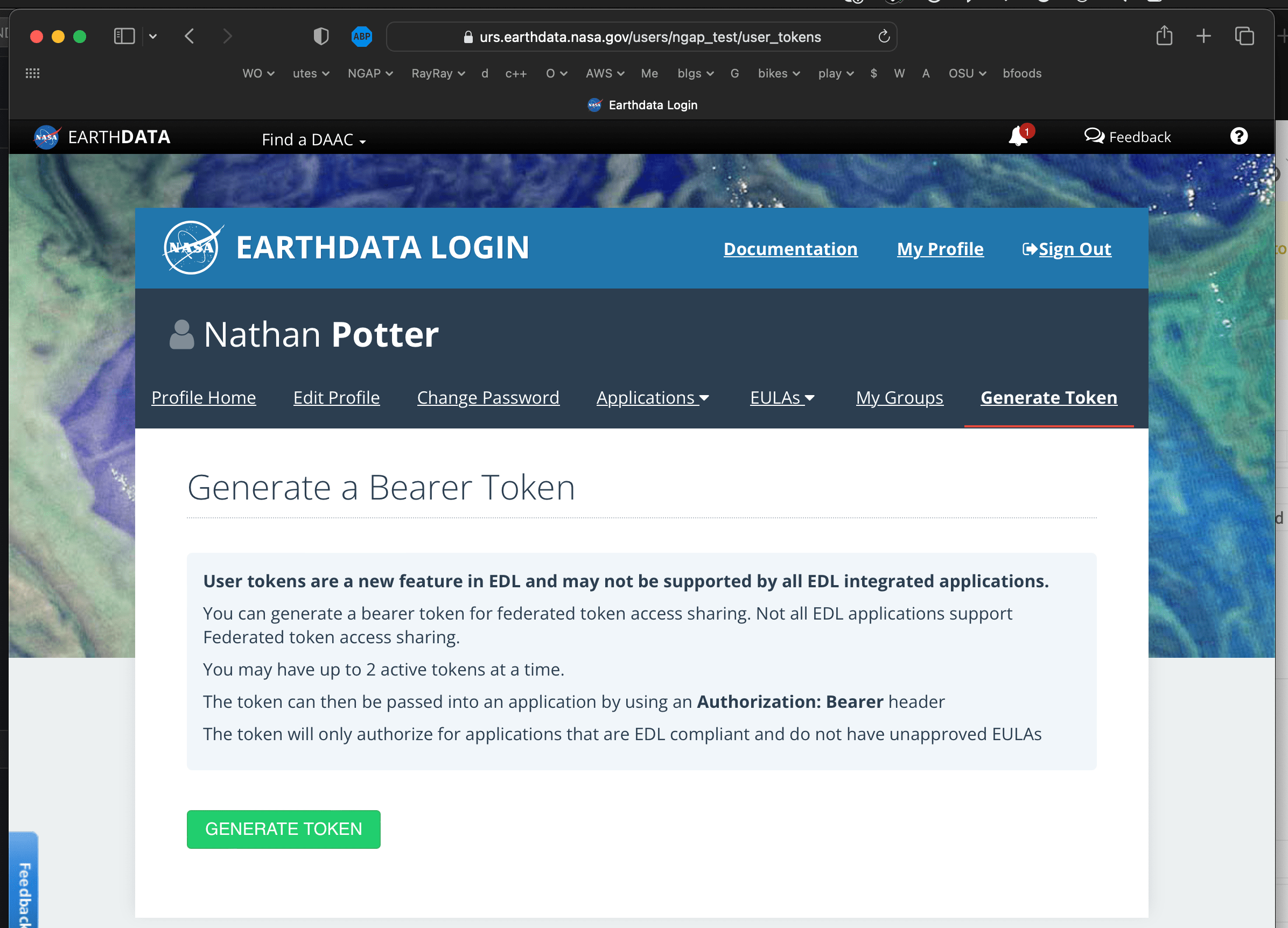 How to use EDL authorization tokens for data access.