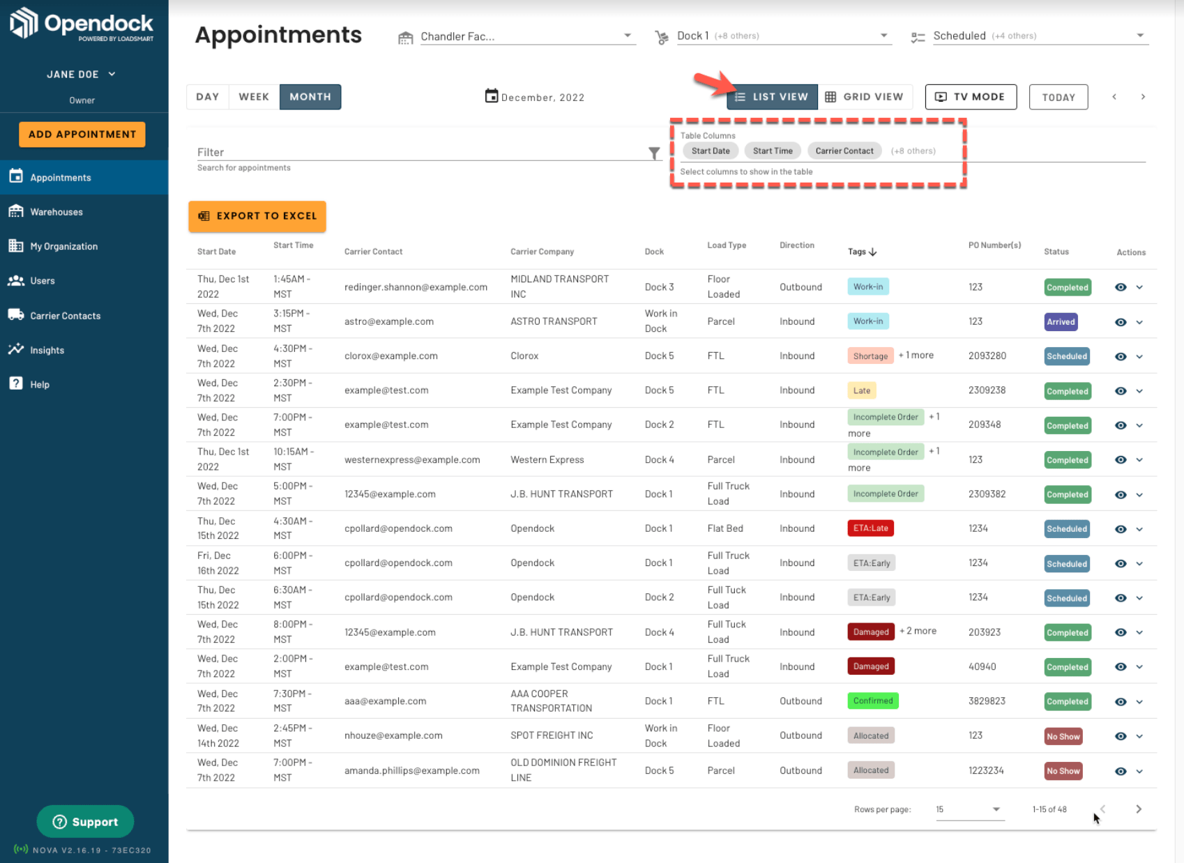 Opendock Nova Release Version V2.16.19 Opendock