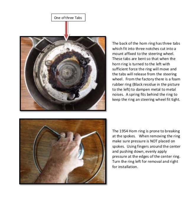 Steering wheel horn button removal from '54 — HET Club Open Forum