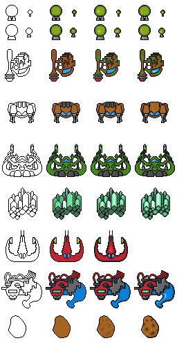 2D spaceship sprites with engines