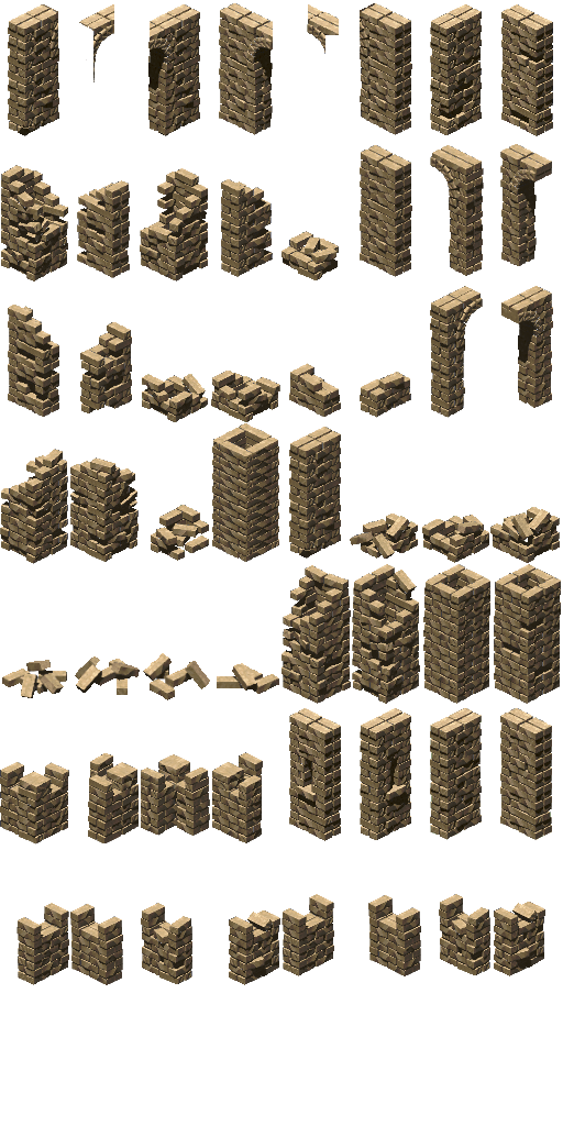 Castle Walls Isometric 64 x 128