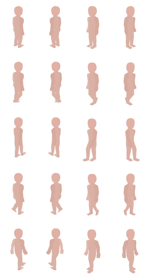 Basic isometric human animation