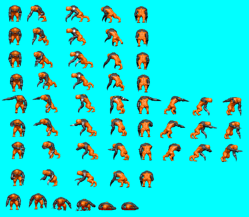 Monster close combat mutant for FPS game using sprites