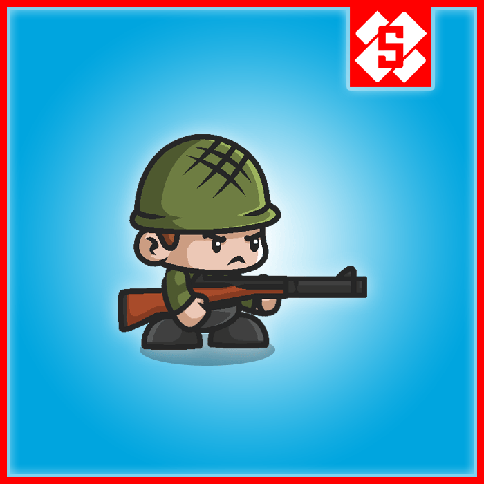 2D Soldier Guy Character