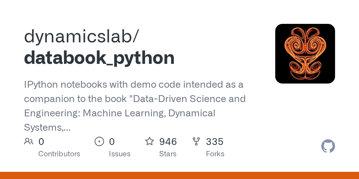 GitHub dynamicslab/databook_python IPython notebooks with demo code