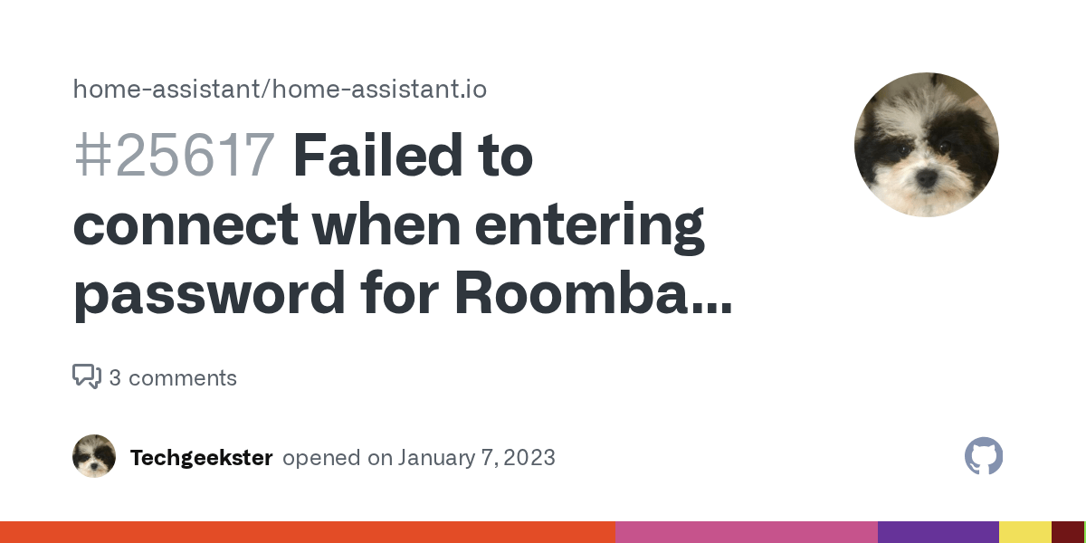 Failed to connect when entering password for Roomba j7+ · Issue 25617