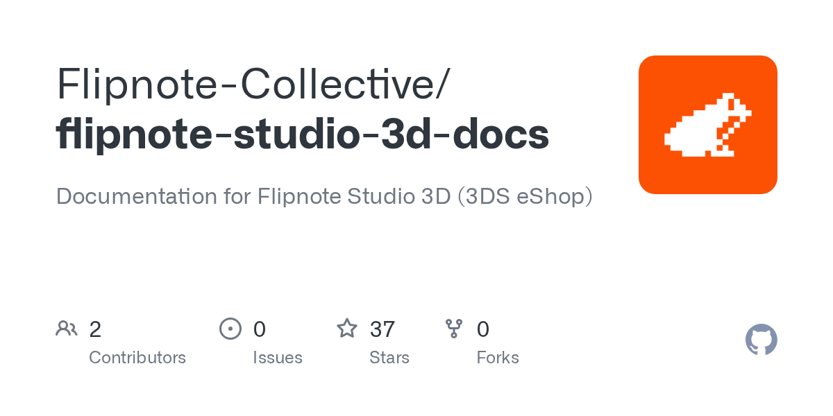 GitHub FlipnoteCollective/flipnotestudio3ddocs Documentation for