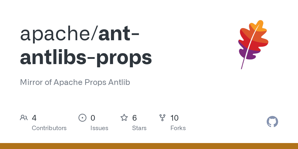 GitHub apache/antantlibsprops Mirror of Apache Props Antlib