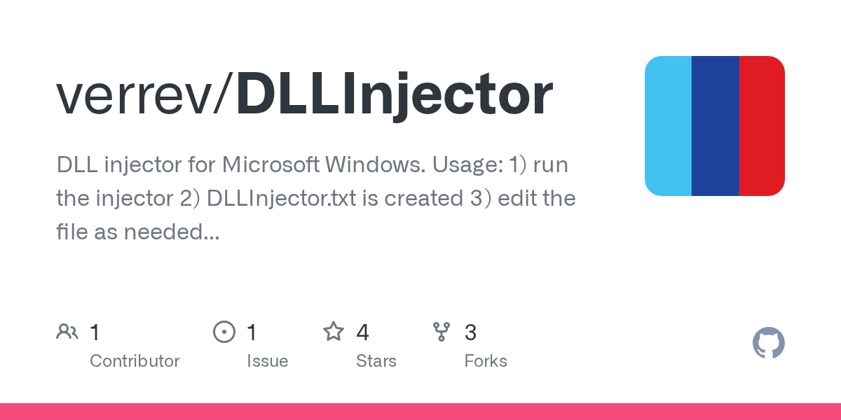 GitHub verrev/DLLInjector DLL injector for Microsoft Windows. Usage 1) run the injector 2
