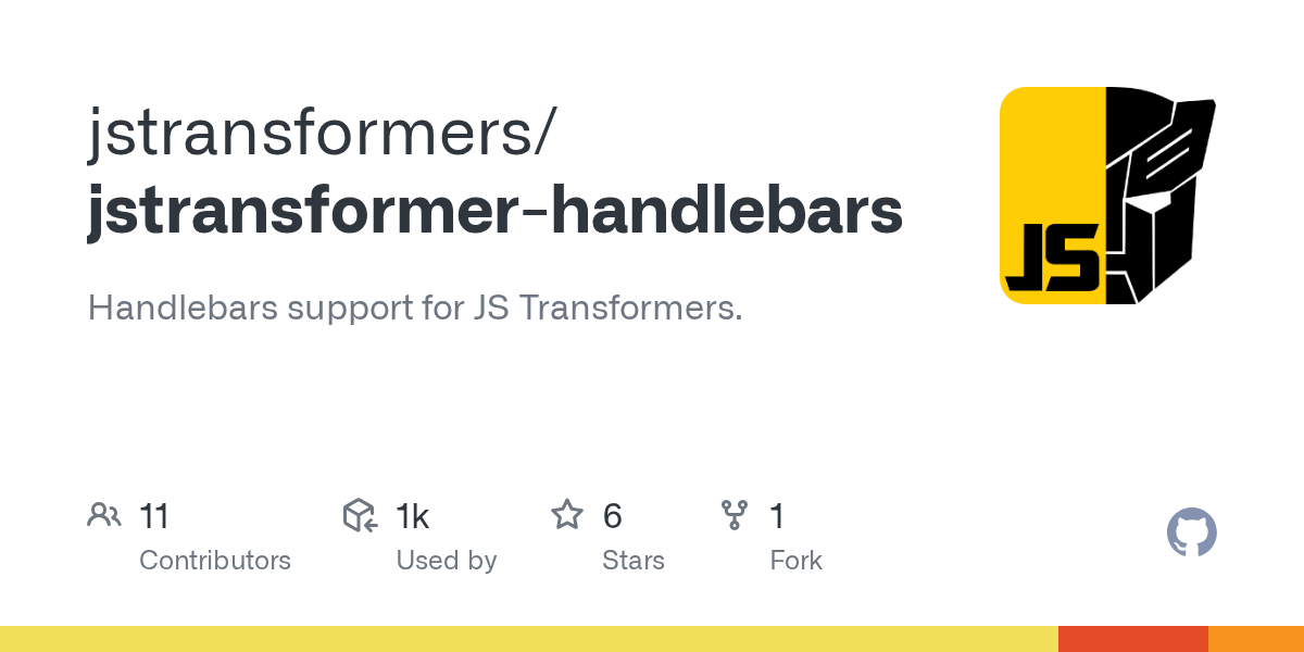 GitHub jstransformers/jstransformerhandlebars Handlebars support