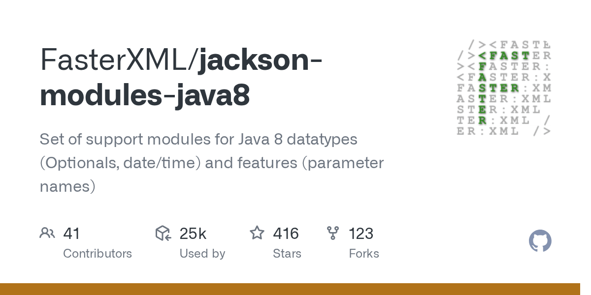 GitHub FasterXML/jacksonmodulesjava8 Set of support modules for