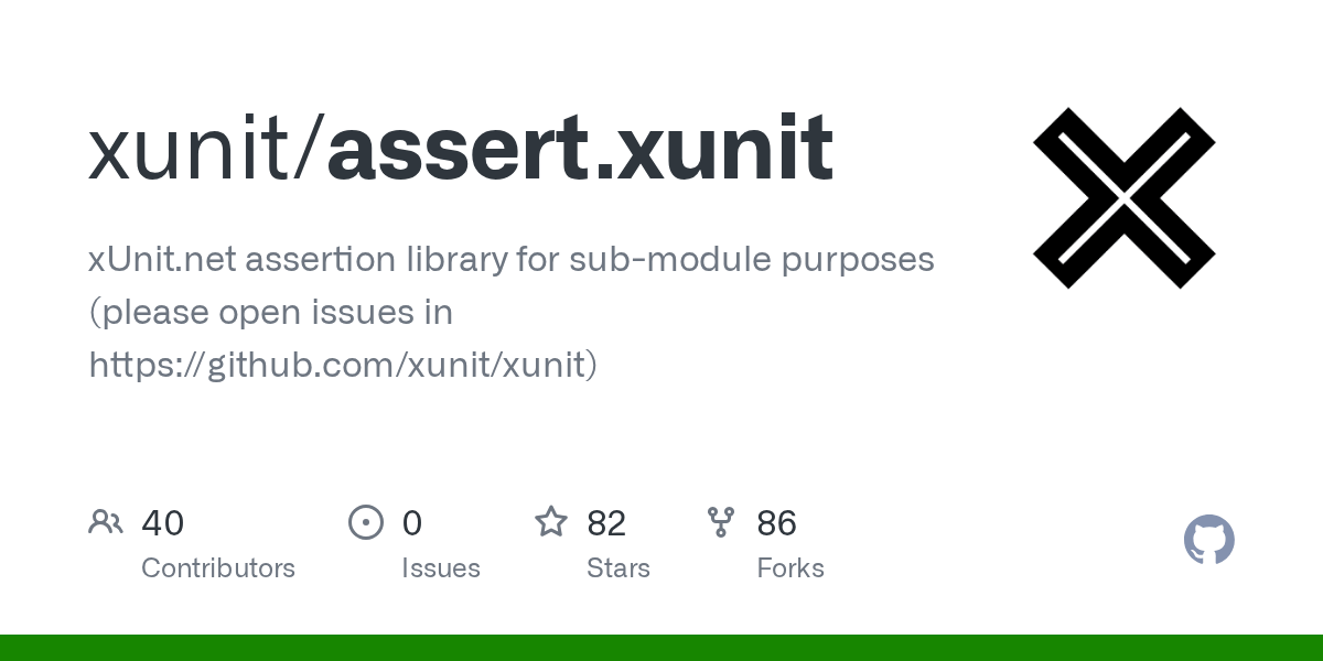GitHub xunit/assert.xunit assertion library for submodule