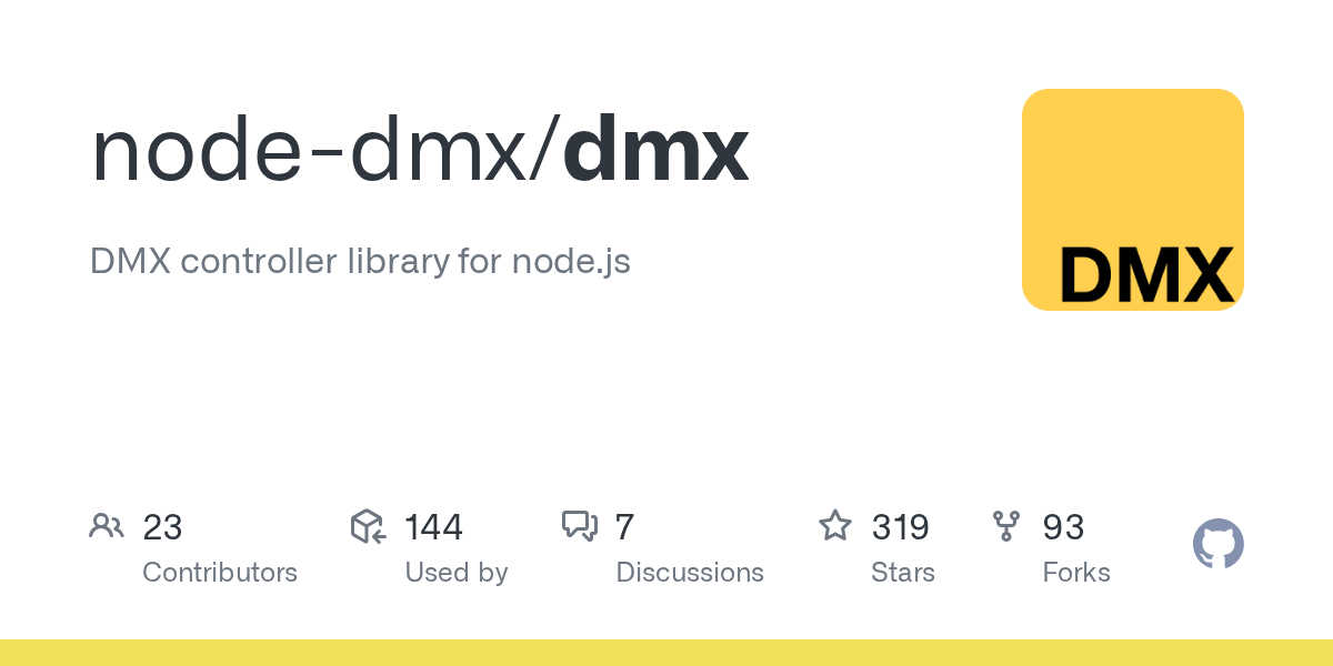 GitHub - node-dmx/dmx: DMX controller library for node.js
