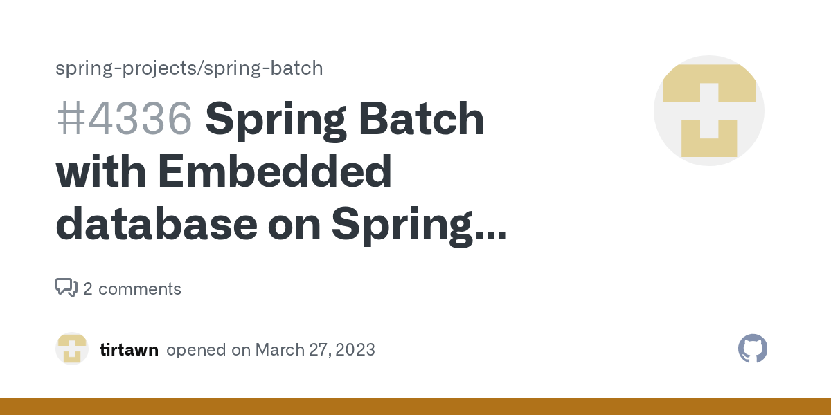 Spring Batch with Embedded database on Spring 3.0.5 throws error bad