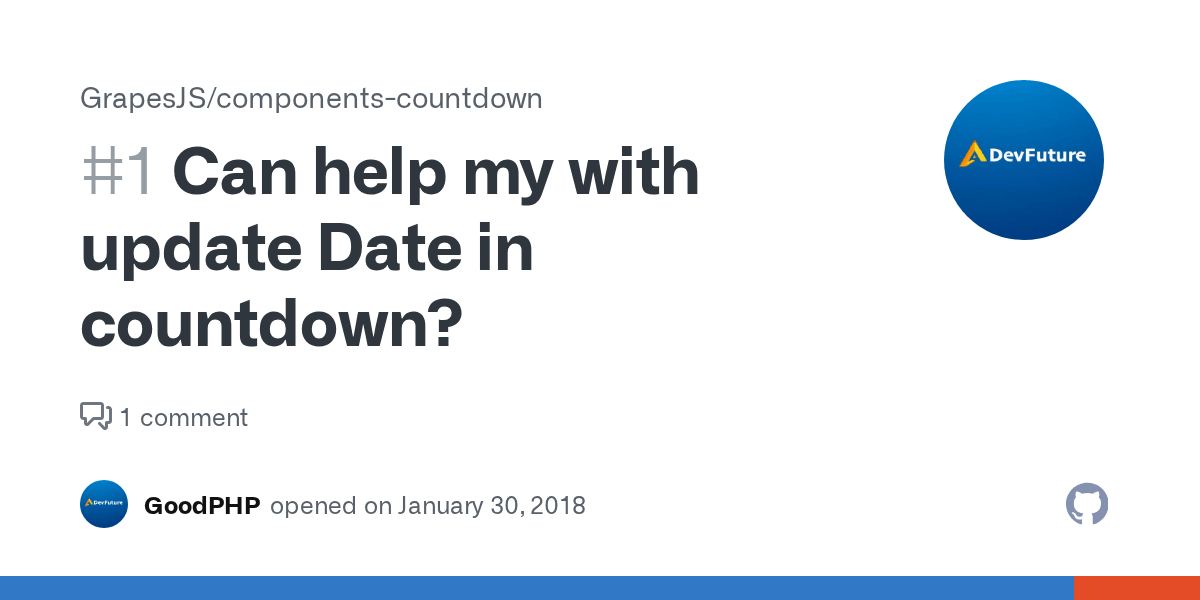 Can help my with update Date in countdown? · Issue 1 · GrapesJS