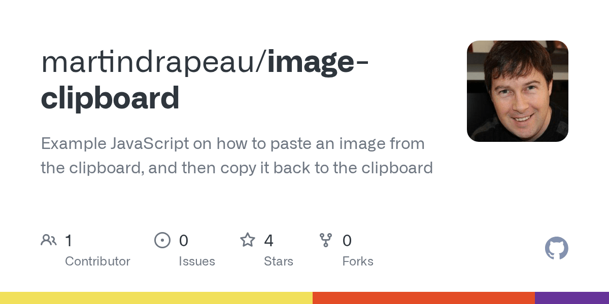 GitHub martindrapeau/imageclipboard Example JavaScript on how to