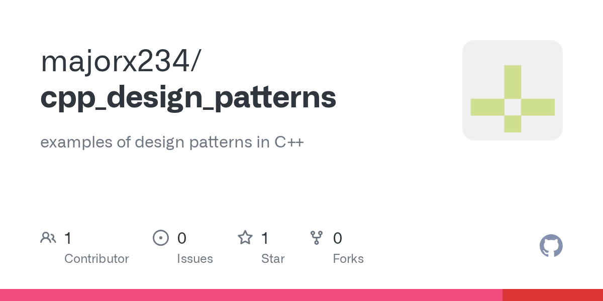 GitHub majorx234/cpp_design_patterns examples of design patterns in C++