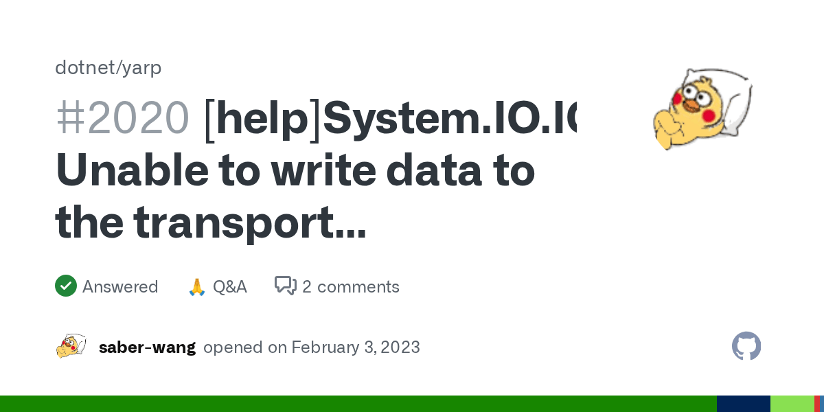 [help]System.IO.IOException Unable to write data to the transport
