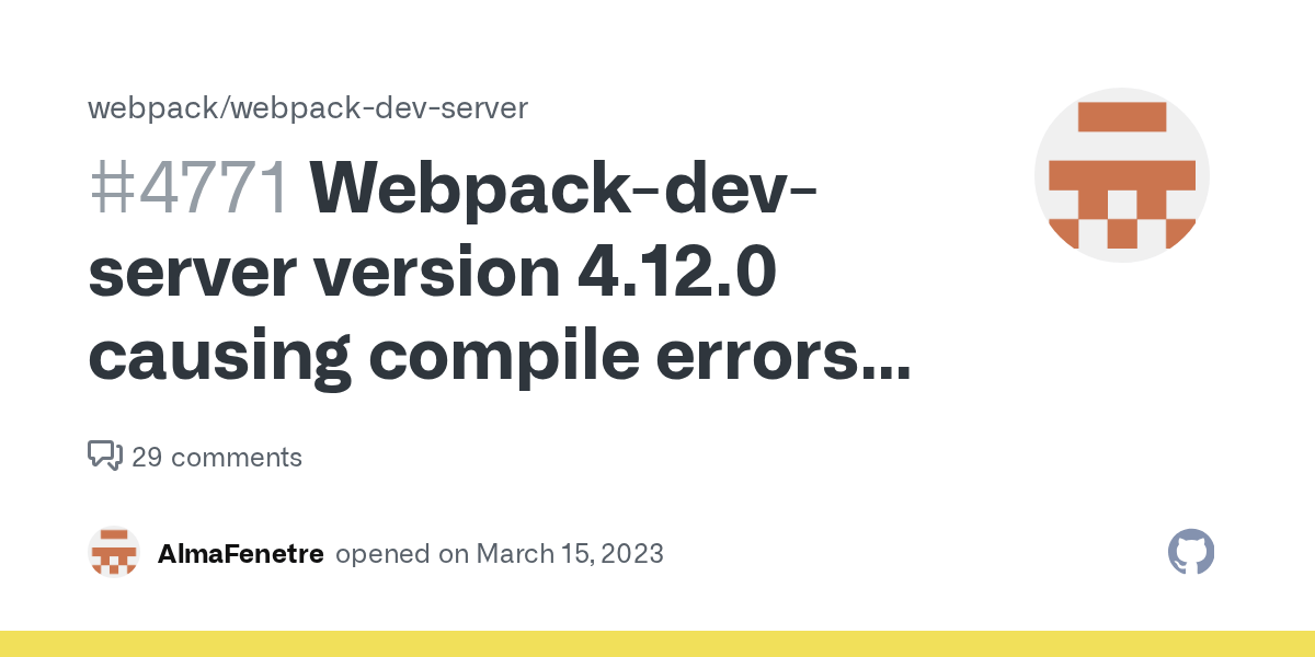 packdevserver version 4.12.0 causing compile errors in application