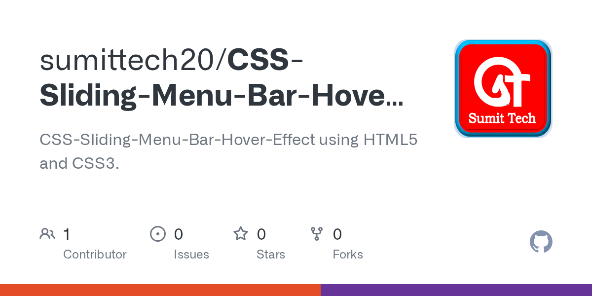 GitHub sumittech20/CSSSlidingMenuBarHoverEffect CSSSliding