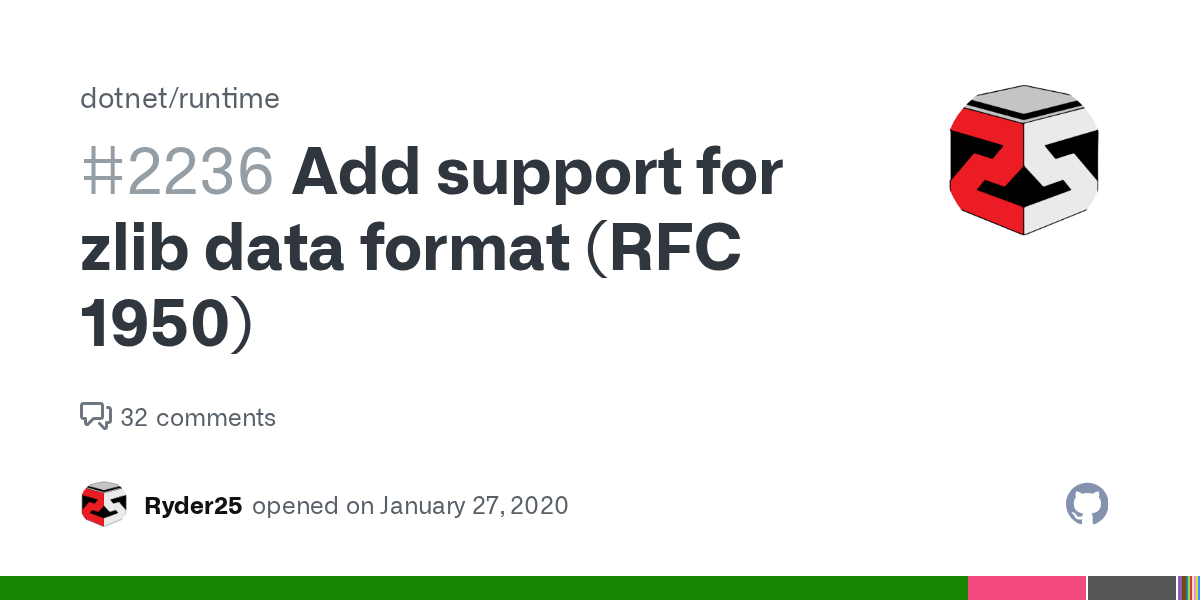Add support for zlib data format (RFC 1950) · Issue 2236 ·