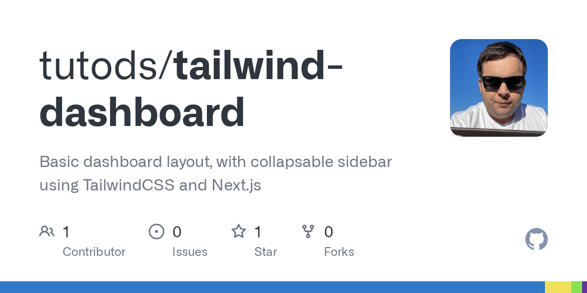 GitHub tutods/tailwinddashboard Basic dashboard layout, with