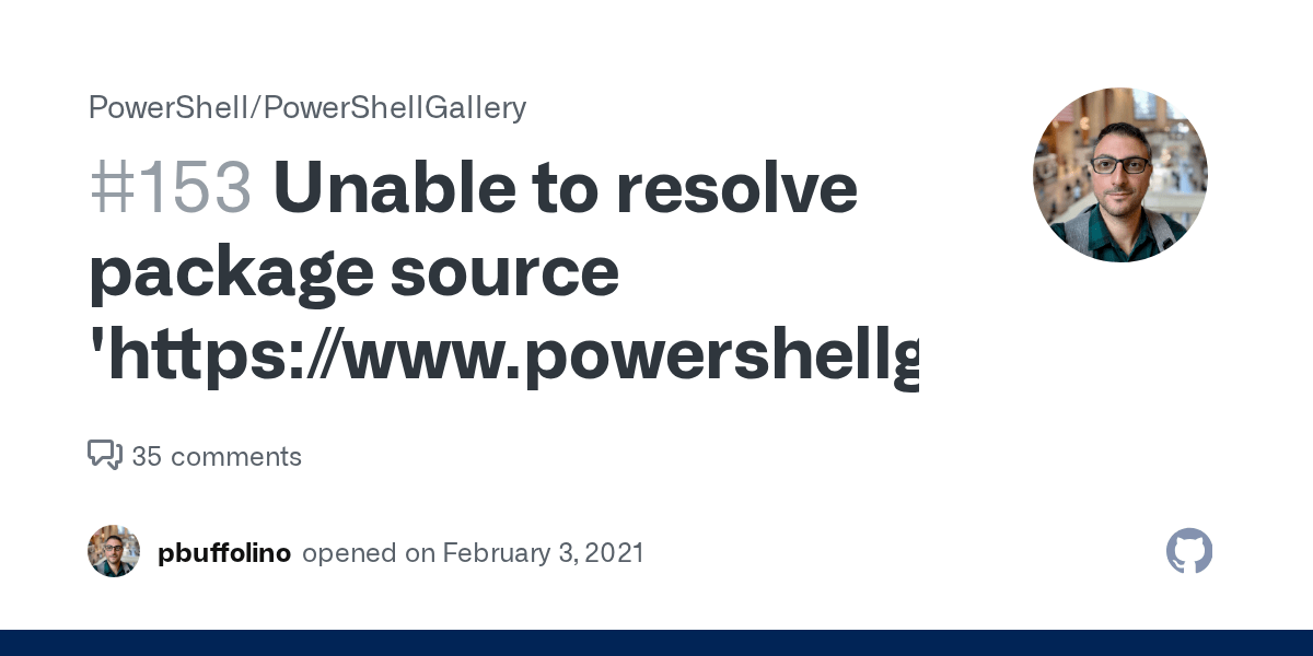 Unable to resolve package source