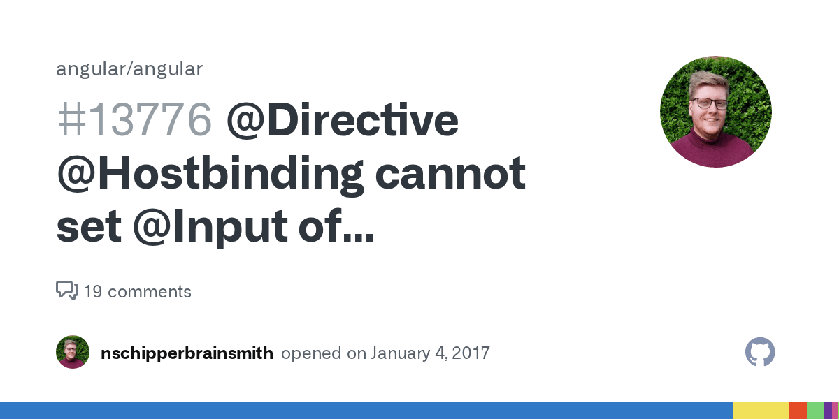 Directive Hostbinding cannot set Input of Component · Issue 13776