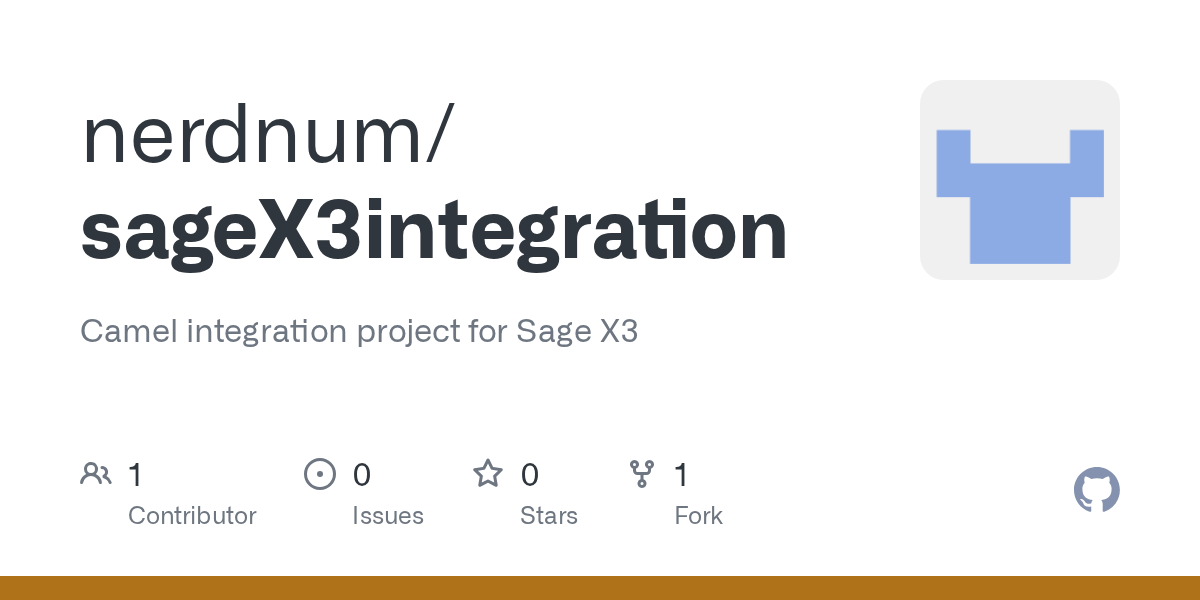 GitHub nerdnum/sageX3integration Camel integration project for Sage X3