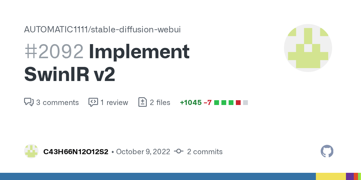 Implement SwinIR v2 by C43H66N12O12S2 · Pull Request 2092