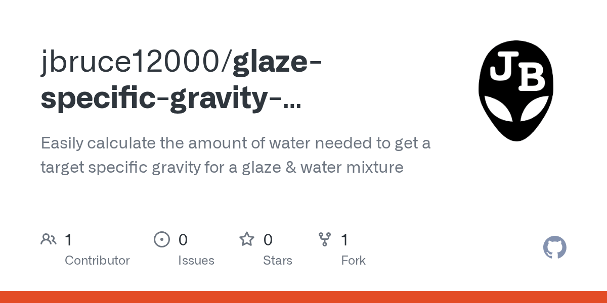 GitHub jbruce12000/glazespecificgravitycalculator Easily