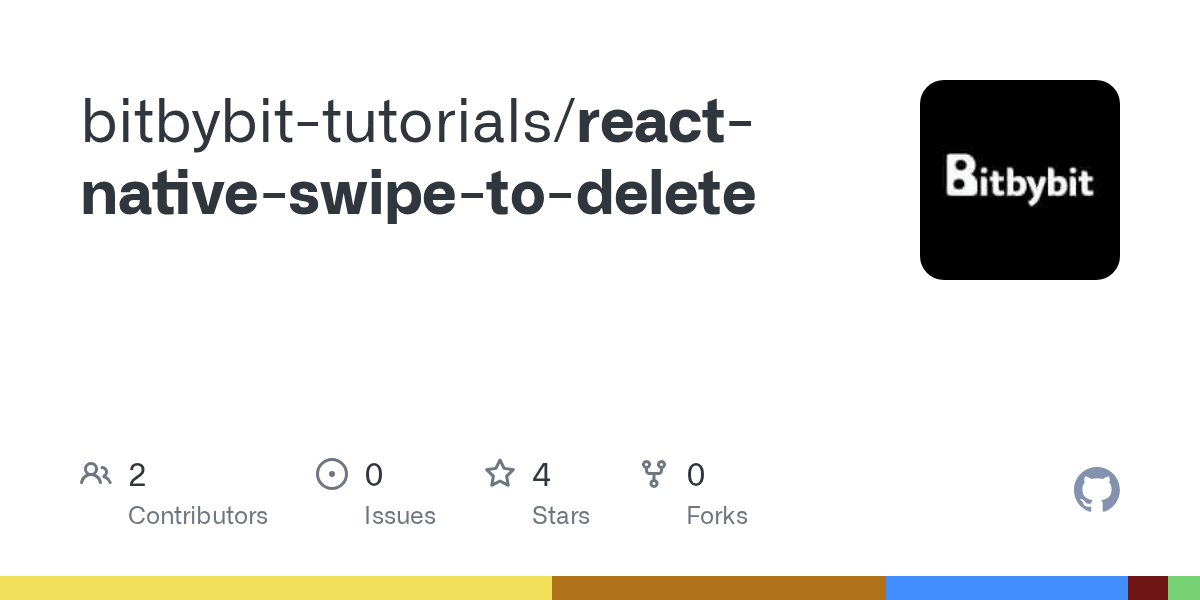 GitHub bitbybittutorials/reactnativeswipetodelete