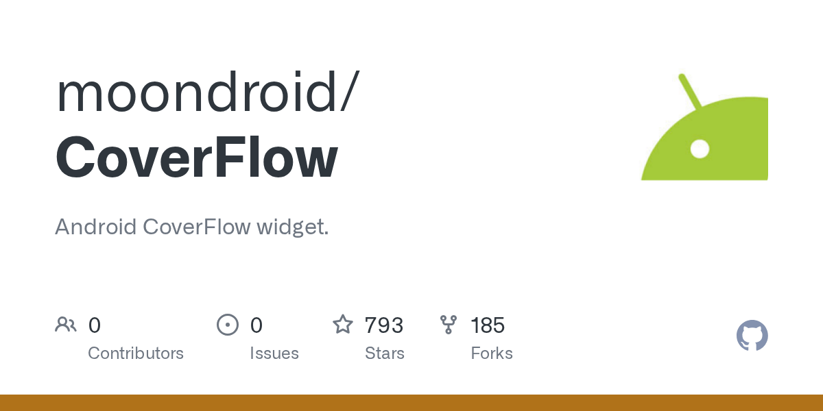 GitHub moondroid/CoverFlow Android CoverFlow widget.