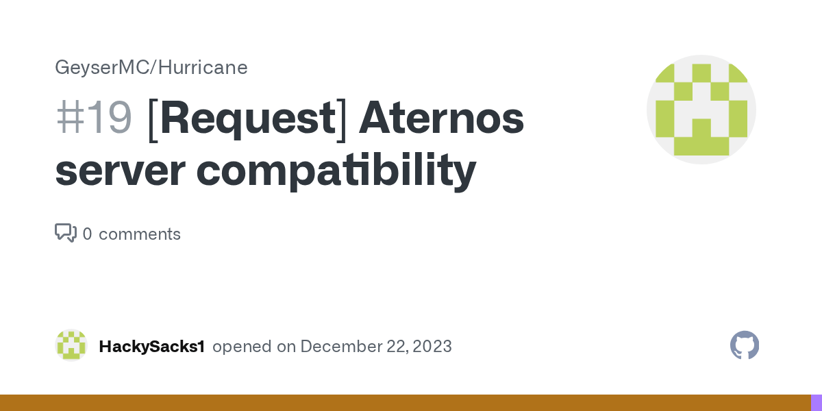 [Request] Aternos server compatibility · Issue 19 · GeyserMC/Hurricane