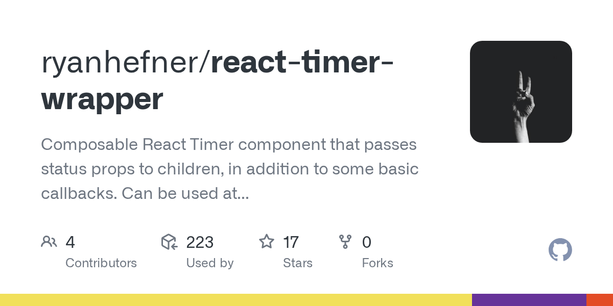 GitHub ryanhefner/reacttimerwrapper Composable React Timer