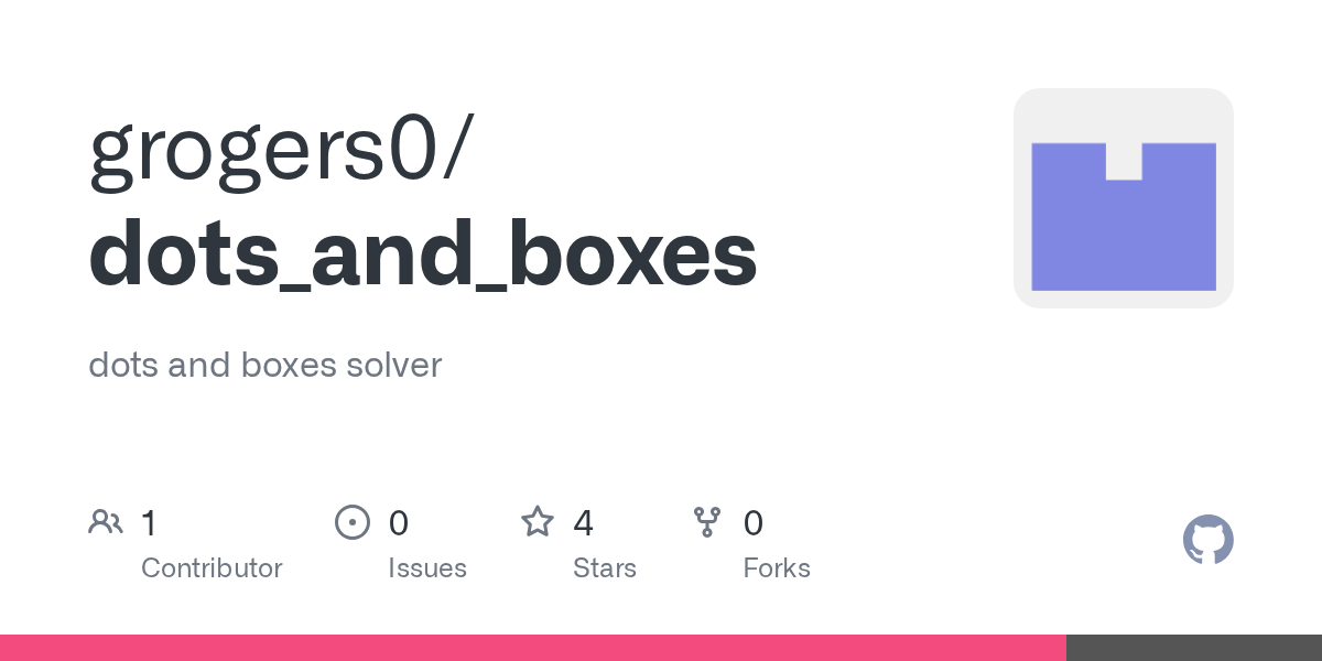GitHub grogers0/dots_and_boxes dots and boxes solver
