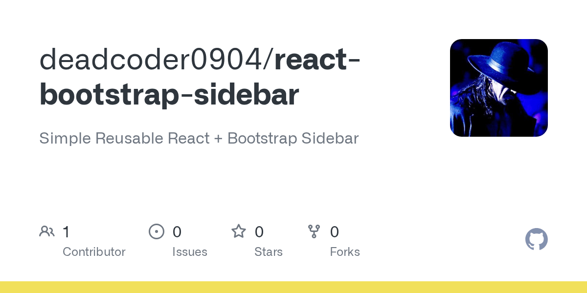 GitHub deadcoder0904/reactbootstrapsidebar Simple Reusable React + Bootstrap Sidebar