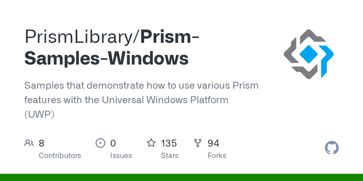 GitHub PrismLibrary/PrismSamplesWindows Samples that demonstrate