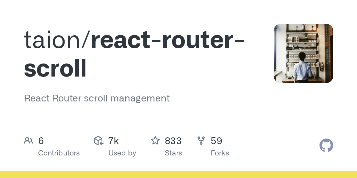GitHub taion/reactrouterscroll React Router scroll management