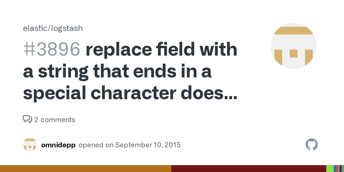 replace field with a string that ends in a special character does not