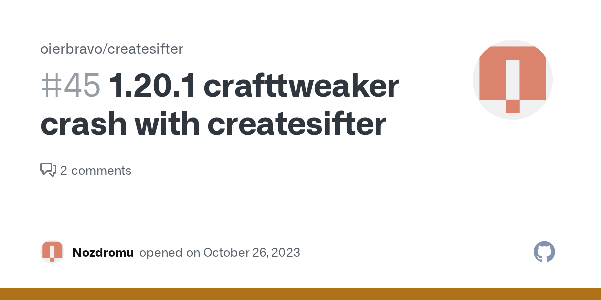 1.20.1 crafttweaker crash with createsifter · Issue 45 · oierbravo